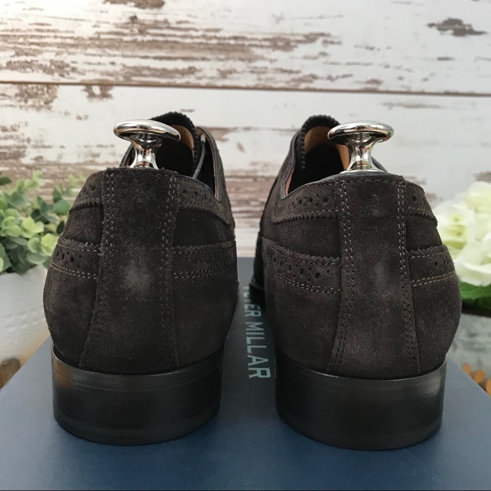 NEW Peter Millar Collection Suede Wingtip Espresso - Picture 5 of 7